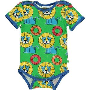 Småfolk Baby Jongens Korte Mouwen Body met Leeuwen Baby en Peuters Kostuum, Groen, 74, groen, 74 cm