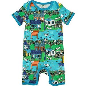 Småfolk Baby Jongens Body Suit met Zomer Landschap Baby en Peuters Kostuum, Ocean Blue, 56, ocean blue, 56 cm