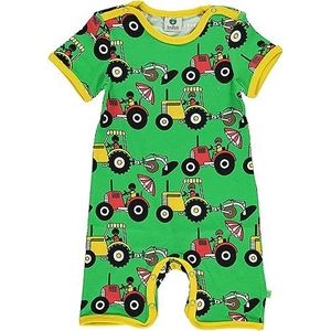 Småfolk Baby Jongens Zomer Body Suit met Tractors Baby en Peuters Kostuum, Groen, 62, groen, 62 cm