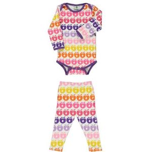 Småfolk Meisjes-rompertje Ls & Legging Set, Mini Retro Apples Baby en Peuter Kostuums, Sea Pink, 56