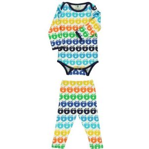 Småfolk Boys Baby Body LS & Leggings Set, Mini Retro Apples Baby en Peuters, Blue Atoll, 56, blue atoll, 56 cm