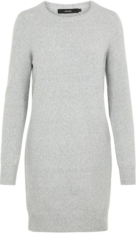 Vero Moda NOS Vmdoffy Ls O-neck jurk voor dames., Grijs (light grey melange), XS