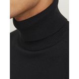 Mann JACK & JONES Dunne Coltrui Gebreide Trui Klassieke Ronde Hals Sweater Lange Mouw Basis JJEEMIL., Colour:Black, Size:XL
