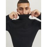 Mann JACK & JONES Dunne Coltrui Gebreide Trui Klassieke Ronde Hals Sweater Lange Mouw Basis JJEEMIL., Colour:Black, Size:XL