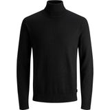 Mann JACK & JONES Dunne Coltrui Gebreide Trui Klassieke Ronde Hals Sweater Lange Mouw Basis JJEEMIL., Colour:Black, Size:XL
