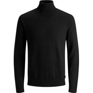 JACK & JONES JJEEMIL - Gebreide Coltrui - Zwart - Katoen/Viscose/Nylon