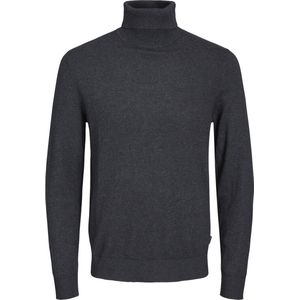 JACK & JONES - Slim Fit Coltrui - Antraciet Grijs Melange - Katoen