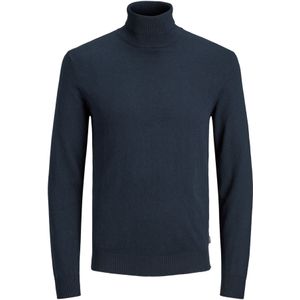 Jack & Jones - Gebreide Coltrui - Navy - 60% Katoen, 20% Nylon, 20% Viscose
