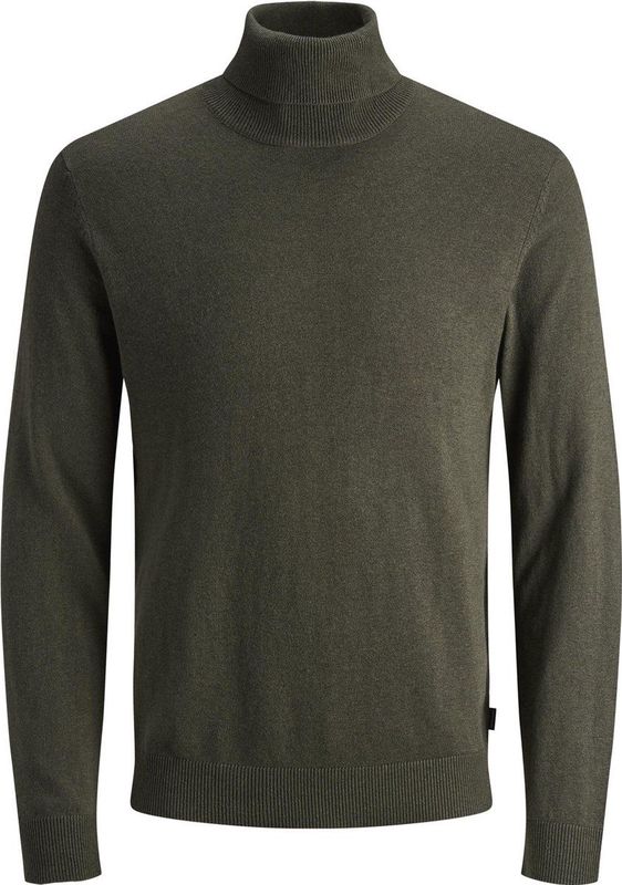 JACK & JONES - Basic Slim Fit - Coltrui - Olijf Groen - Katoenmix