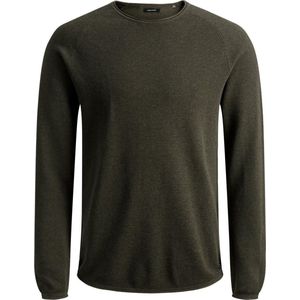 JACK & JONES Hill - Pullover - Groen Melange - Katoen - O-hals