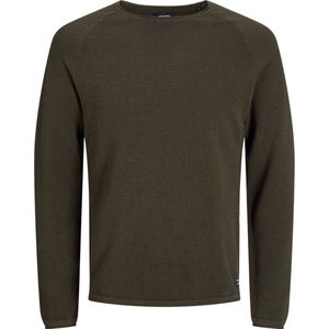 JACK & JONES - Slim Fit Pullover - Olijfgroen - Katoen