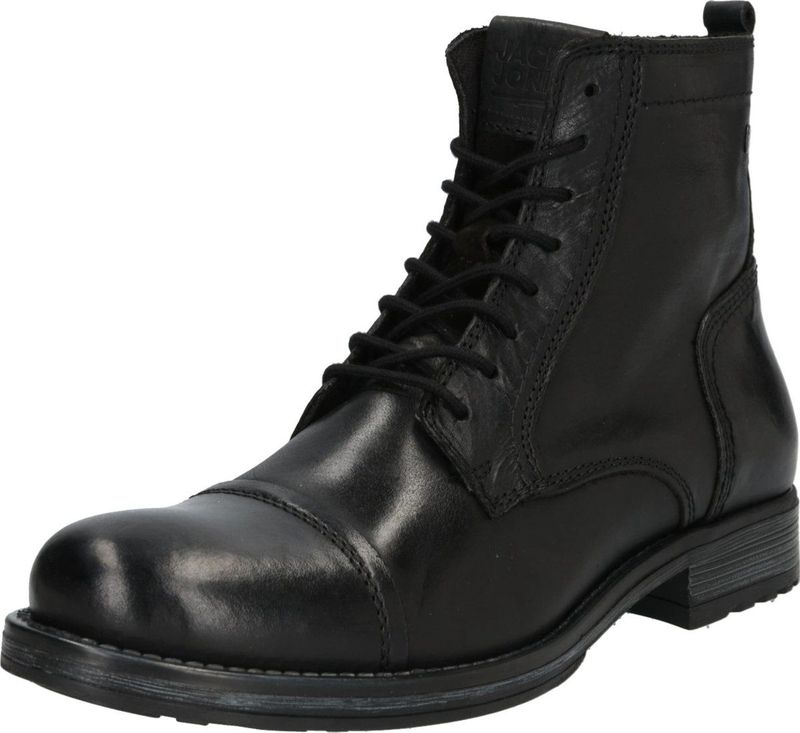 JACK & JONES - Jfwrussel - Veterboots - Zwart - Leer