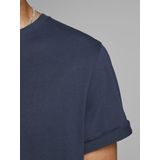 JACK & JONES - T-shirt - Marineblauw - Bio Katoen - Korte Mouwen