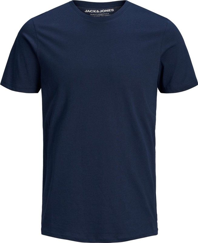 JACK & JONES - T-shirt - Marineblauw - Bio Katoen - Korte Mouwen