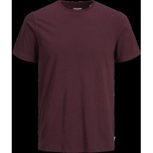 T-shirt - Bordeaux - Korte Mouwen - Ronde Hals - Rechte Boord