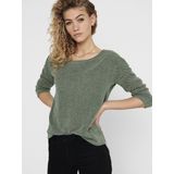 Broek - Grijsgroen - Zonder Sluiting - 3/4-Mouwen - Afgeronde Zoom