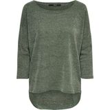 Broek - Grijsgroen - Zonder Sluiting - 3/4-Mouwen - Afgeronde Zoom