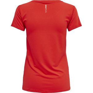 Only Play - Clarissa Training Sportshirt - Rood - Aansluitende Pasvorm - Ademend en Sneldrogend Materiaal