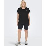 ONLY - Curvy Onpaubree SS Loose TR Tee - Sporttop - Zwart - Katoen