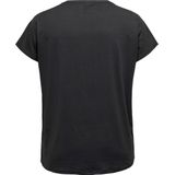 ONLY - Curvy Onpaubree SS Loose TR Tee - Sporttop - Zwart - Katoen