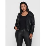 ONLY CARMAKOMA - Jas - Synthetisch Leer - Biker Kraag - Asymmetrische Ritssluiting