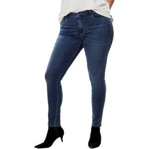 ONLY CARMAKOMA - High Waist Skinny Fit Jeans - Blauw - Katoen