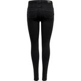 Only - Jeans - Dames - Zwart - Denim - Mid Pushup Skinny Fit