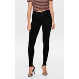 Only - Jeans - Dames - Zwart - Denim - Mid Pushup Skinny Fit