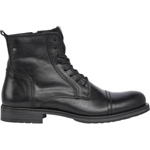 Jack & Jones - Heren Veterschoenen Russel Leather Boot - Zwart - Maat 44