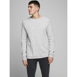 Jack and Jones - Grijze Trui - Katoen - Slim Fit - Easy Iron