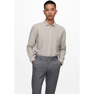 Only & Sons - Caiden Long Sleeve Overhemd - Grijs - Katoen