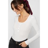 Pieces T shirt Pckitte Ls Top Noos Bc 17101437 Bright White Dames