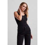 Gevoerde Zoom/Rand - Geribbeld Gebreid - Jersey - Effen - Mouwloos