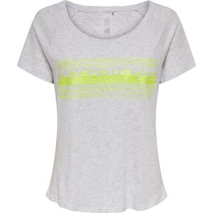 T-shirt - Grijs - Neon Geel - 100% Katoen
