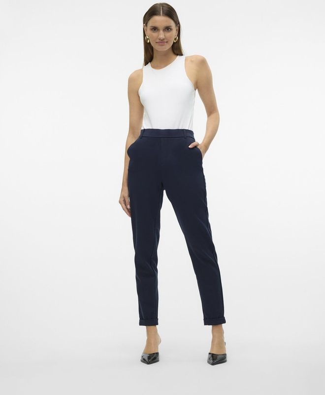 VERO MODA Dames Klassieke Zakelijke Broek Basis Pak Pantalon VMMAYA, Colour:Blue-2, Size:XL / 30L, Beenlengte:L30