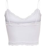 ONLY - Onlvicky Lace Seamless Cropped Top - Helder Wit - 92% Polyamide, 8% Elastaan
