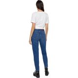 PIECES Kesia Mom High Waist Ankle Jeans Dames Dark Blue Denim