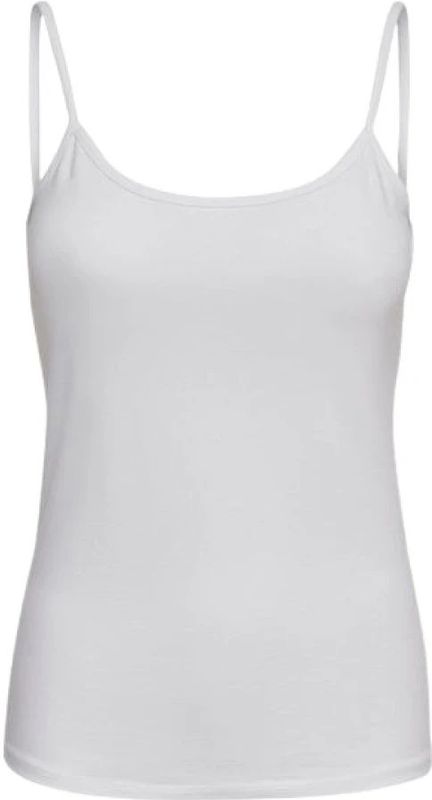 Only - Singlet - Wit - 95% Katoen - Mouwloos
