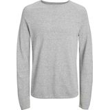 JACK & JONES Heren gebreide trui Jacquard Crew Neck, Lichtgrijs chinees