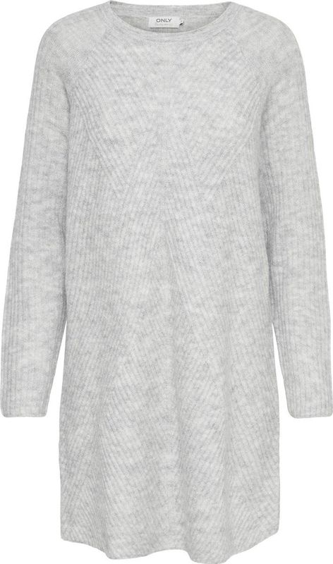 Tricot Jurk - Light Grey Melange - Breisel