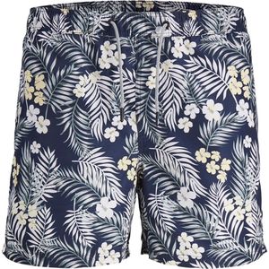 JACK&JONES - JJIARUBA JJSWIMSHORTS AKM TROPIC STS - Heren Zwembroek - Donkerblauw - 50% Polyester, 50% Recycled Polyester