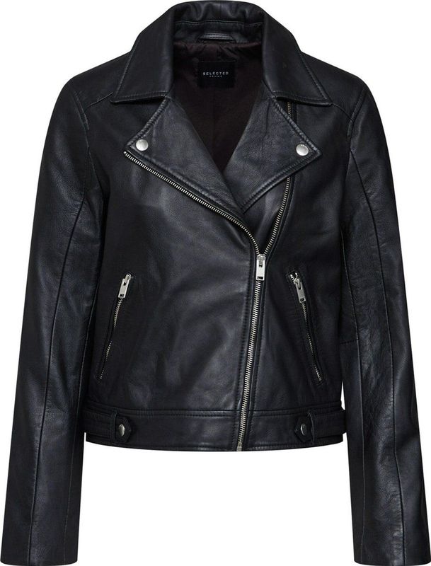 Selected - Katie - Leren Jas - Zwart - 100% Lamsleer