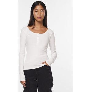 Pieces T-shirt Pckitte Ls Top Noos Bc 17101437 Bright White Dames