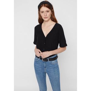 Pieces - PCCECILIE SS TOP NOOS - Dames Top - Zwart - 100% Viscose