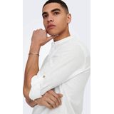 Only & Sons Onscaiden LS Half Placket Shirt - Wit - Lange Mouwen