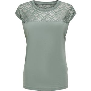 JDY - Top - Kanten Detail - O-hals - Korte Mouwen - Regular Fit