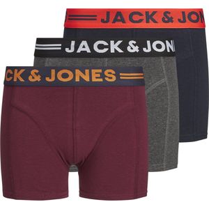 JACK & JONES JUNIOR Boxershort JACLICHFIELD - set van 3 Antraciet/Rood/Zwart