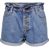 ONLY - ONLCUBA - Denim Shorts - Blauw - Katoen - Elastische Tailleband