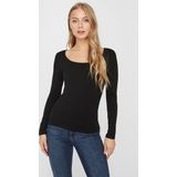 Vero Moda - T-shirt - Zwart - Katoenmix