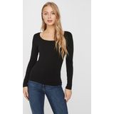 Vero Moda - T-shirt - Zwart - Katoenmix
